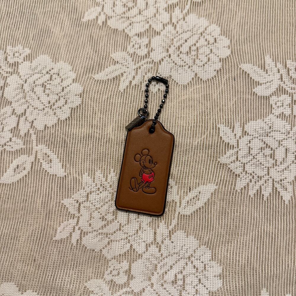 Coach x Disney Mickey Mouse Leather Hangtag Bag Charm
